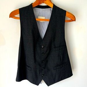 Band of Outsiders - Men's Black and Gray Checkered Vest